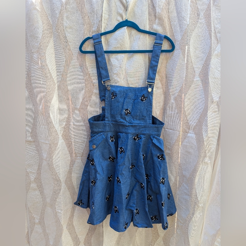 Unique Vintage Overall Black Cat Dress